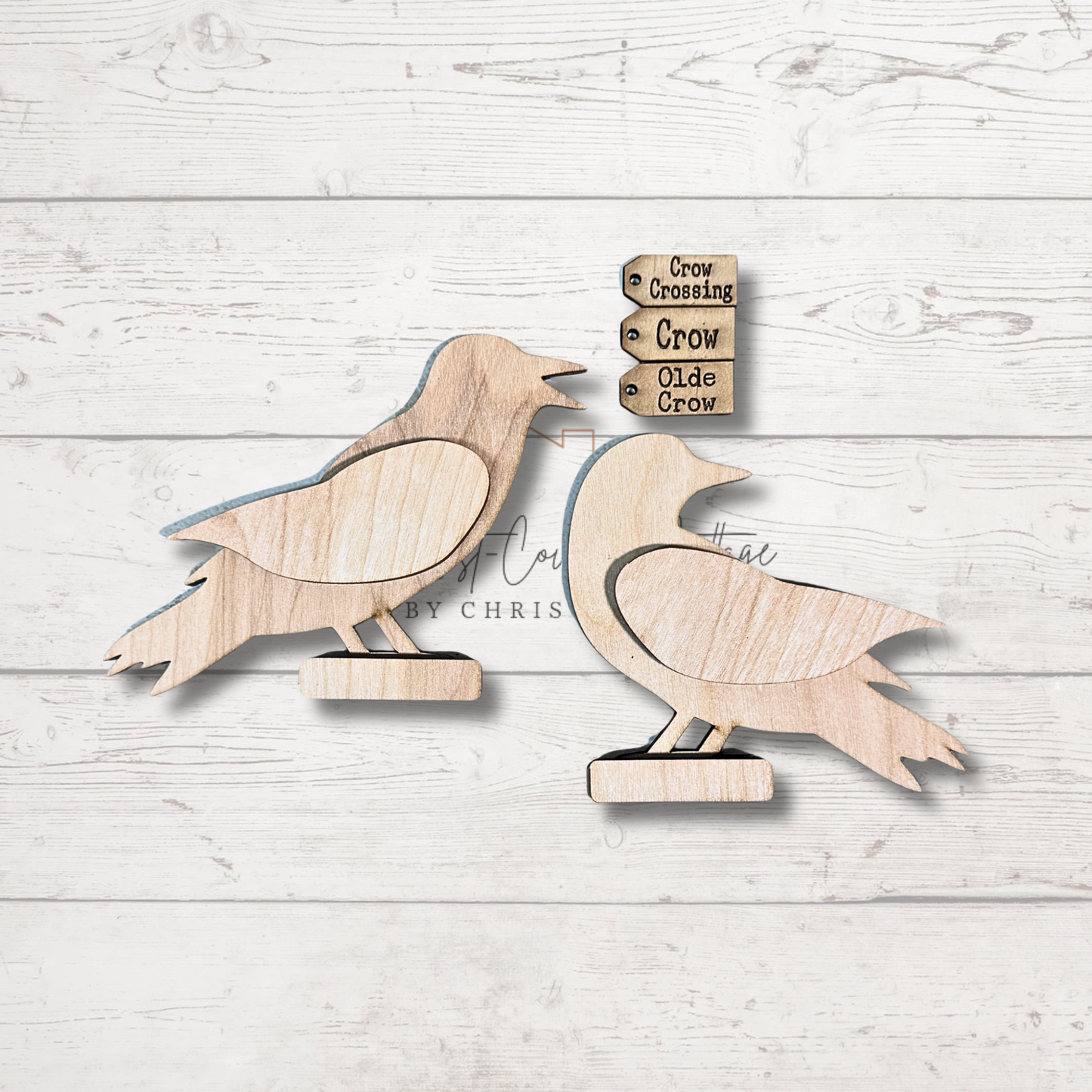Standing Crow| DIY Laser Cut Wood Kit - Small Set of 2