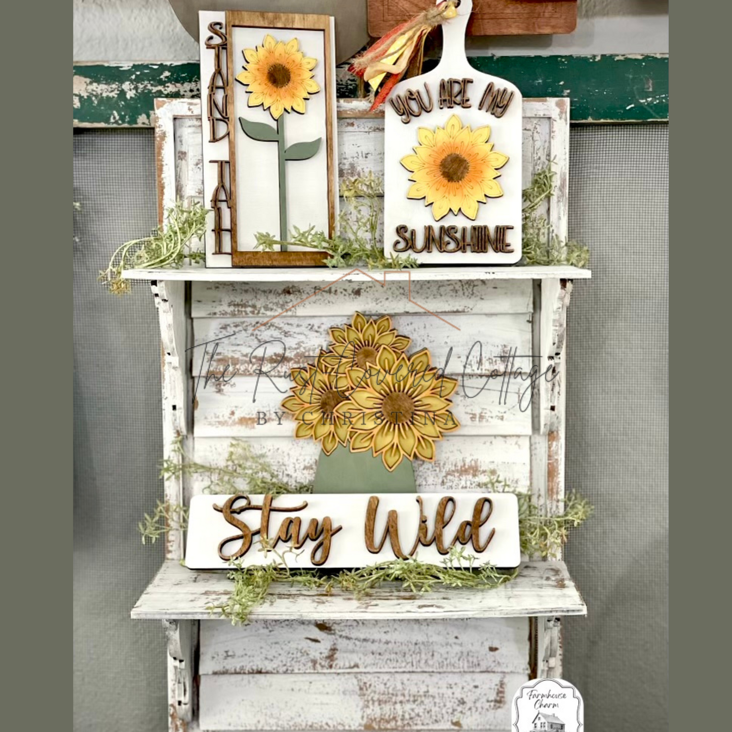 Stay Wild Sunflower Decor Set | DIY Wood Kit | Farmhouse Craft