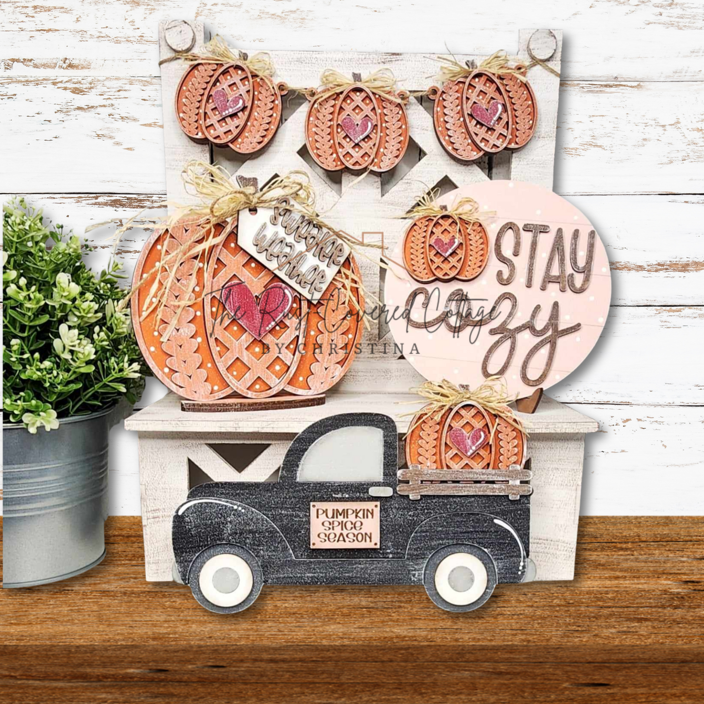 Sweater Pumpkin Decor Set | DIY Fall Wood Kit |Unfinished Autumn Shelf Sitter Set