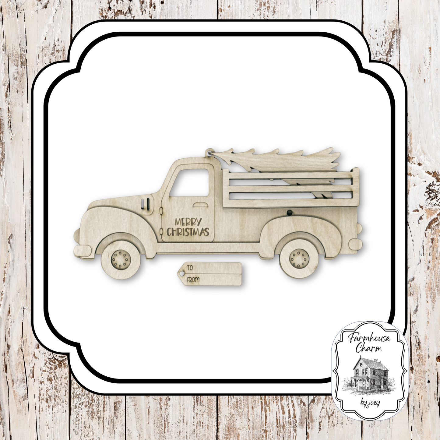 Vintage Truck Ornament with Christmas Tree | Farmhouse Holiday Decor