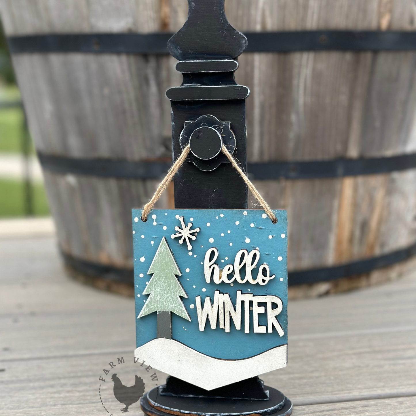 Elegant Post Sign & Ornament Holder - 12" Tall Laser Cut Stand