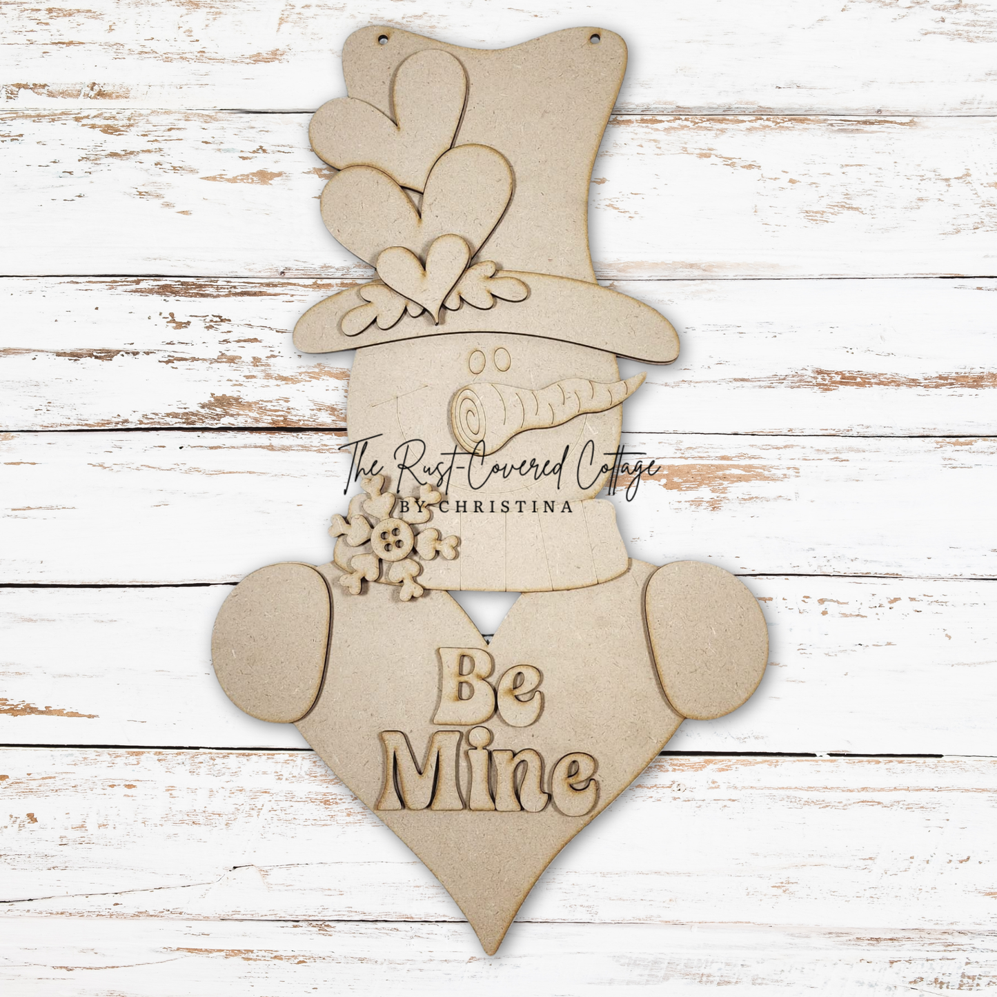 Valentine Snowman Door Hanger | DIY Wood Kit | 18" x 10.5"