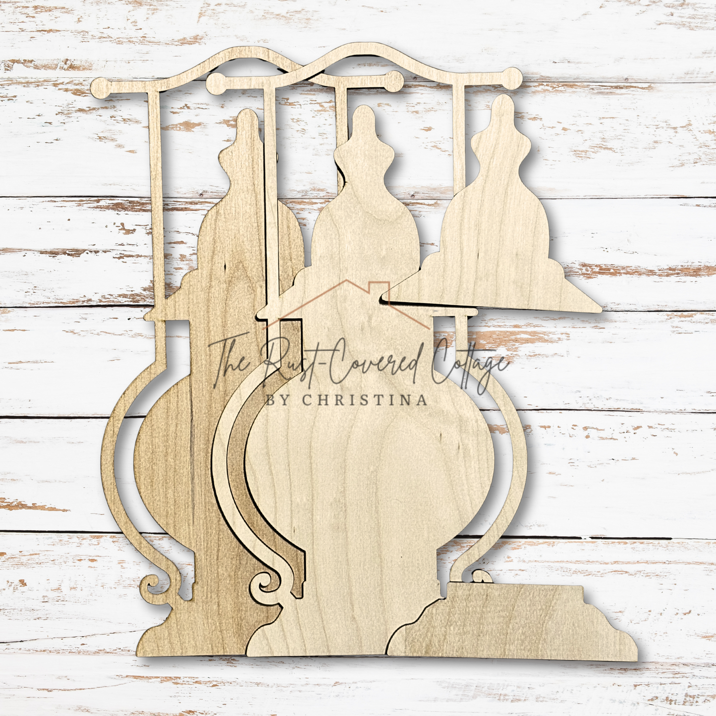 Vintage Lantern DIY Wood Kit | Laser Cut 1/4" Birch | Unfinished 15" Standing Lantern