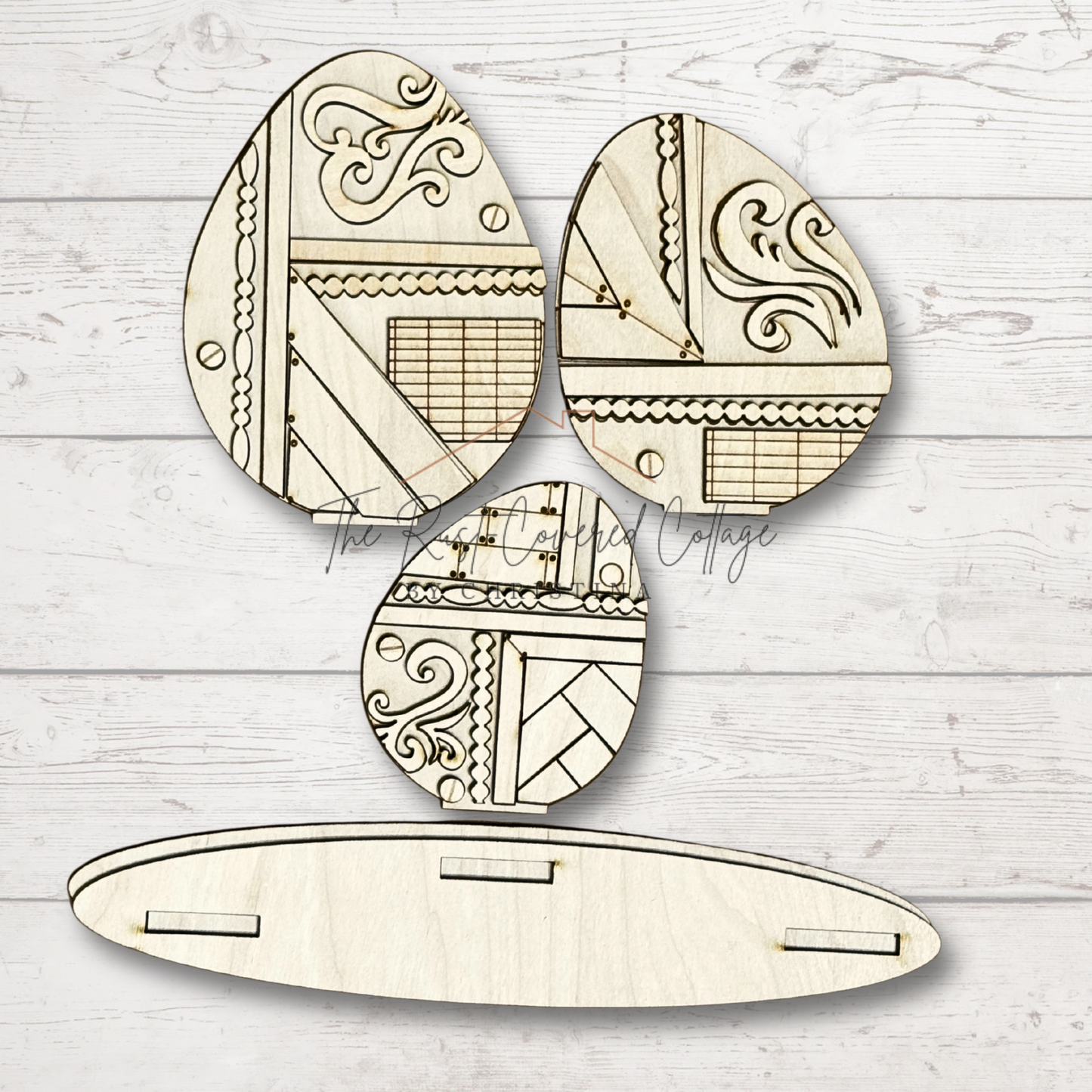 Vintage Rustic Egg Trio | DIY Unfinished Wood Kit