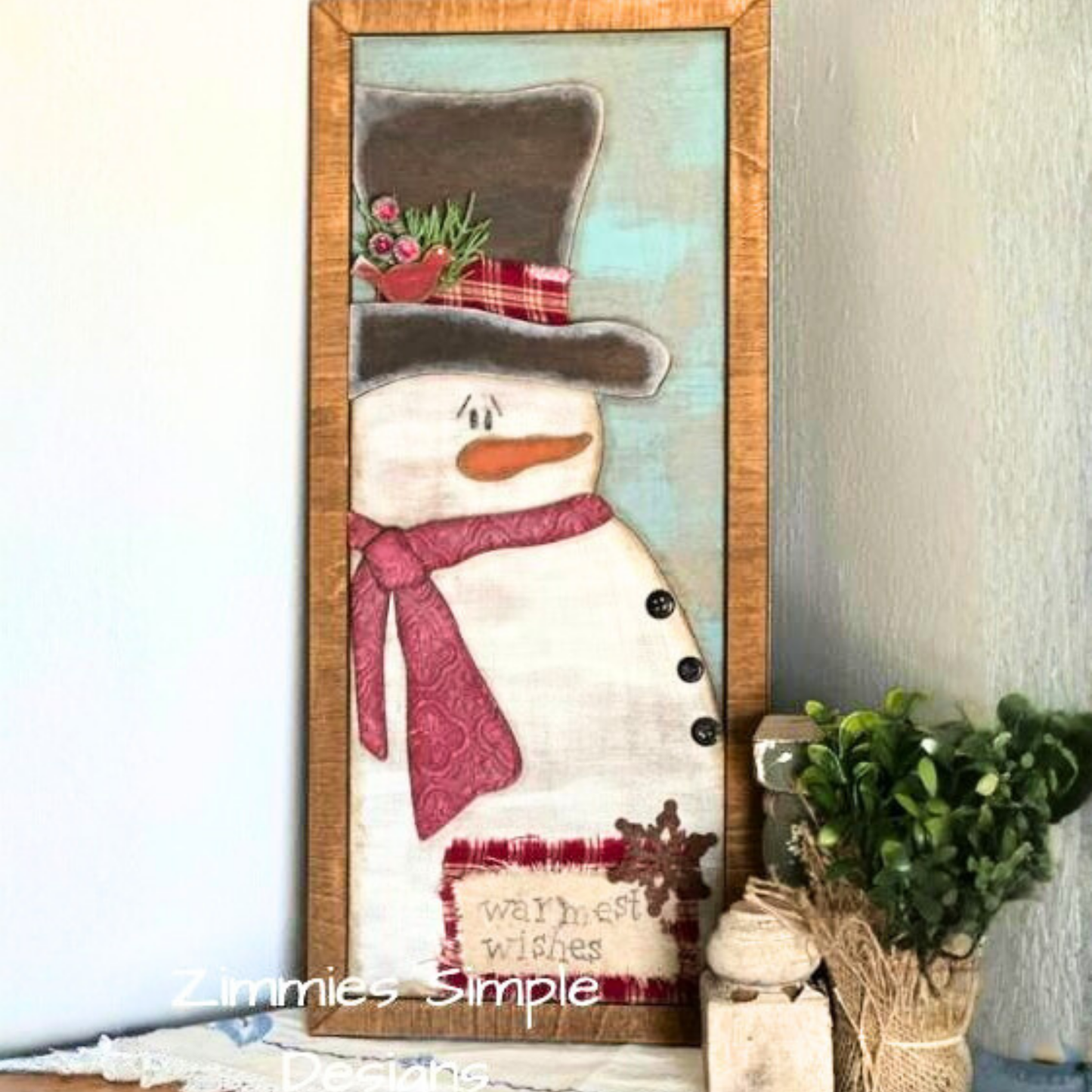 Warmest Wishes Snowman DIY Wood Kit | Christmas Craft Sign