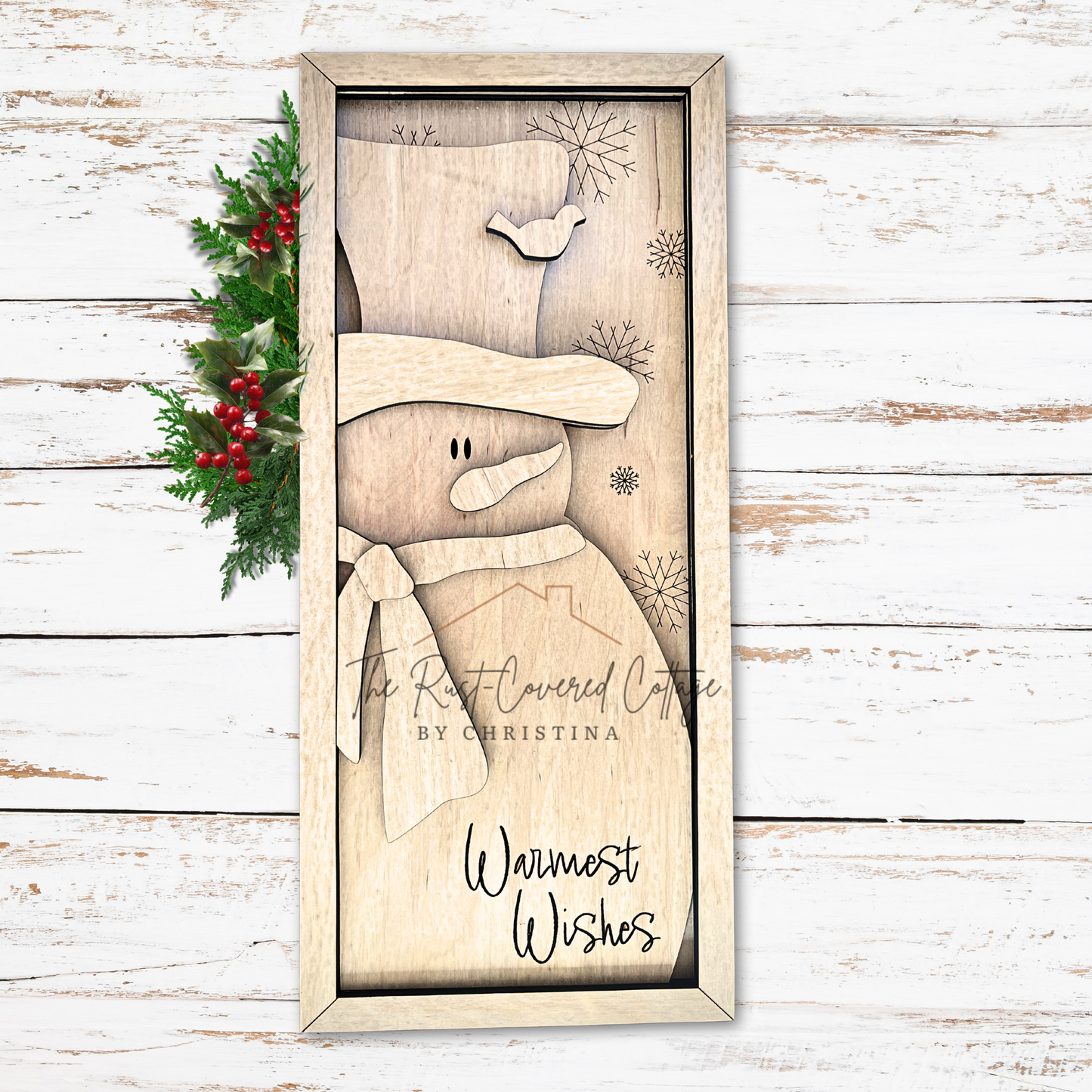 Warmest Wishes Snowman DIY Wood Kit | Christmas Craft Sign