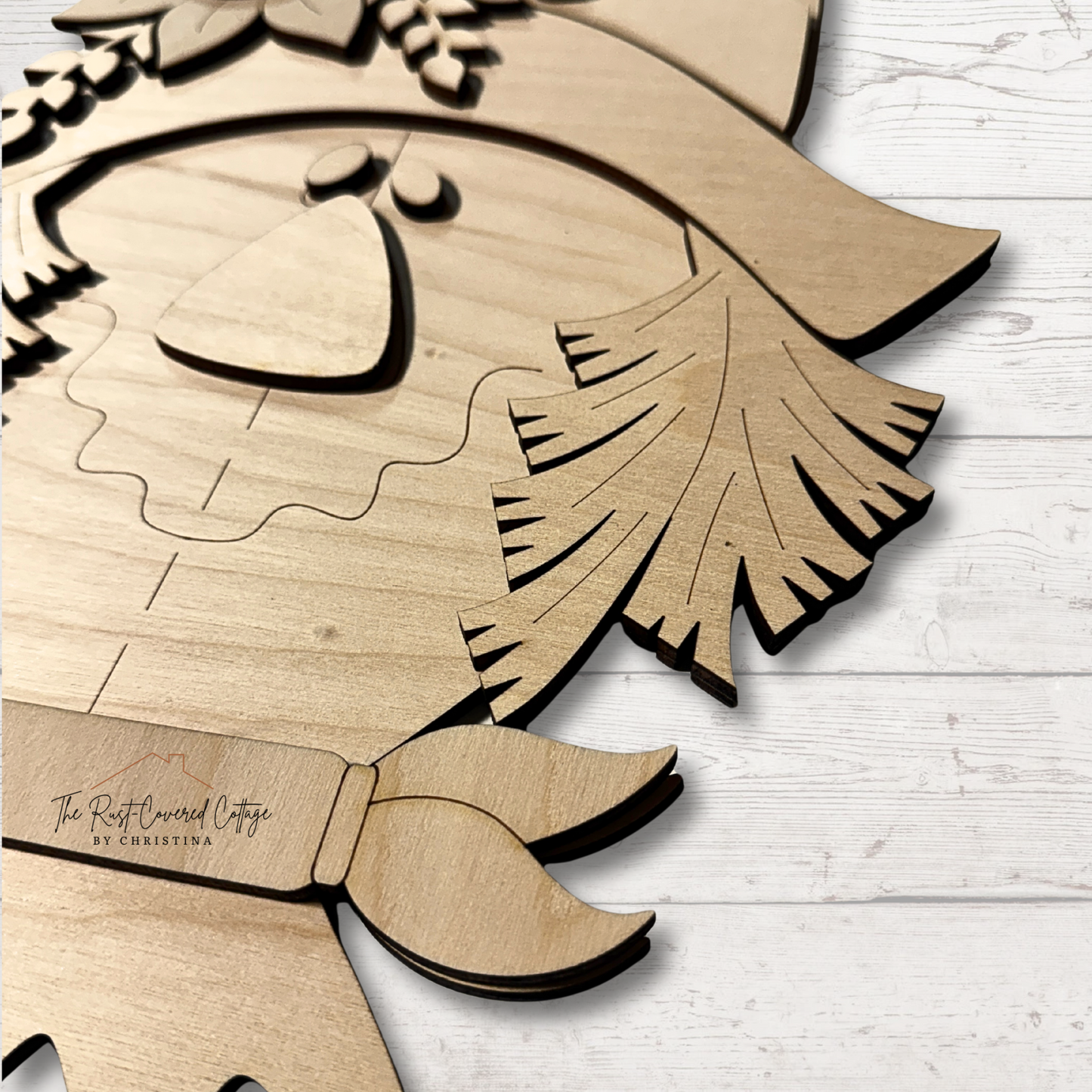 Hello Fall Scarecrow Hanger | Laser Cut DIY Wood Kit – 16" x 11"