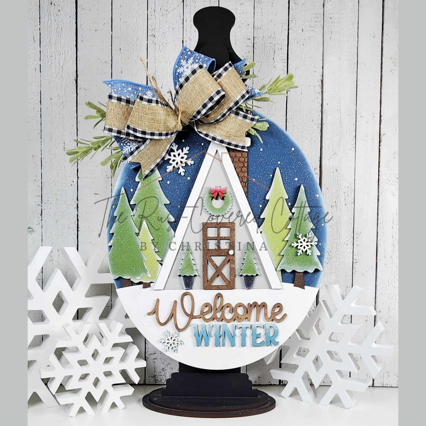 Welcome Winter A-Frame Cabin Hanger – Cozy Seasonal Wall Decor
