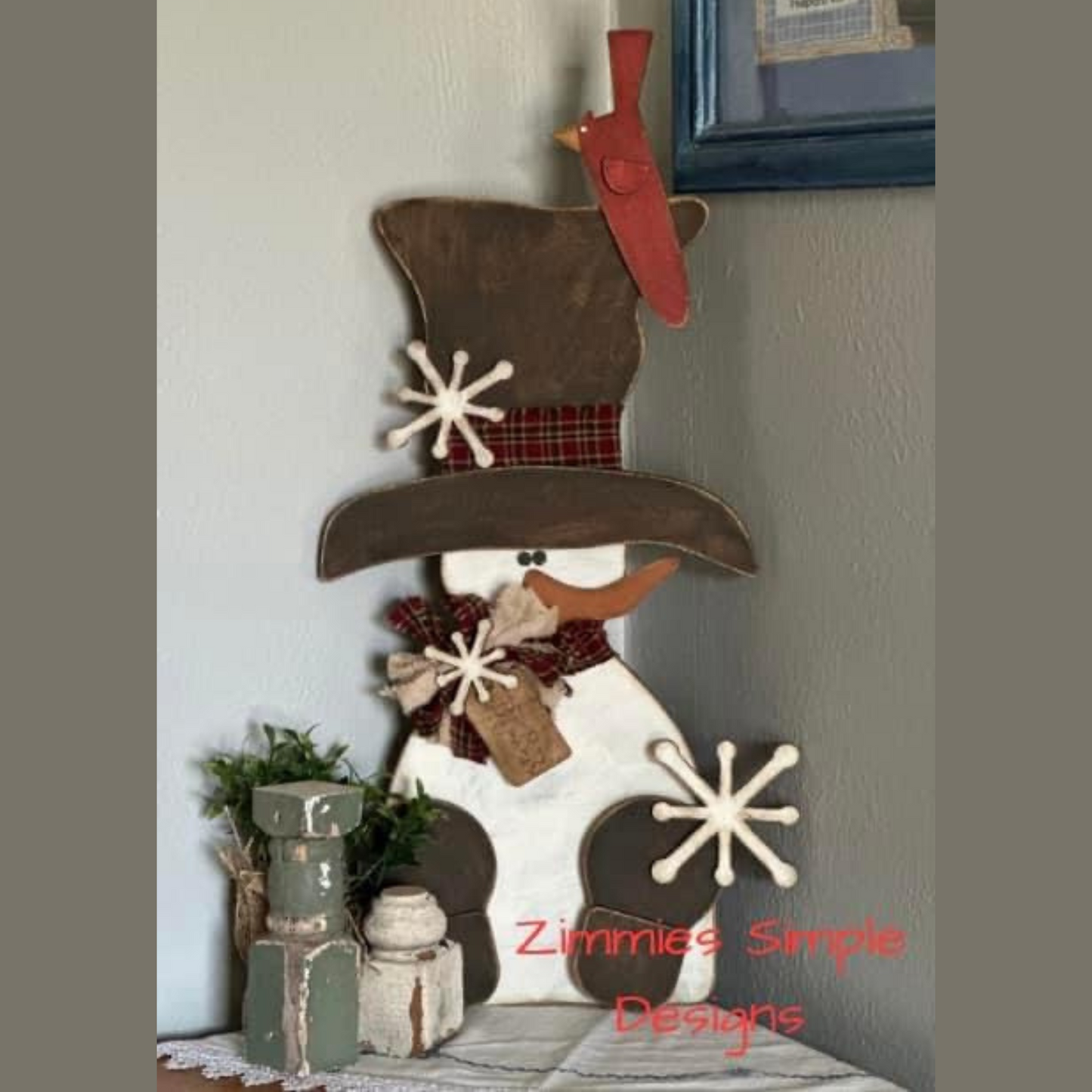 Whimsical Snowman Shelf Sitter | DIY Winter Wood Kit – 18" x 10"