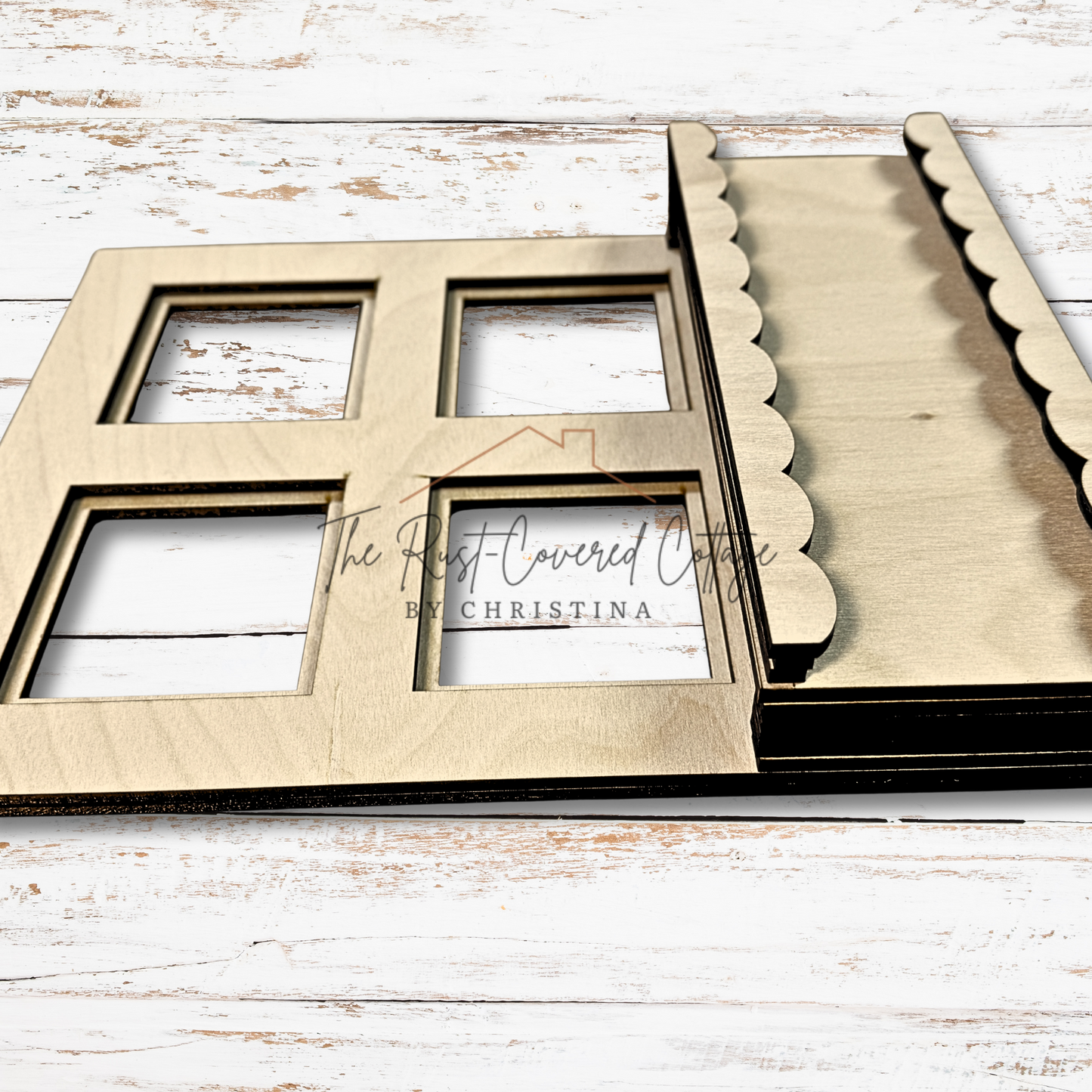 Window Box Interchangeable Base | DIY Wood Kit | Laser Cut 1/4" Birch | 9" x 11.25"