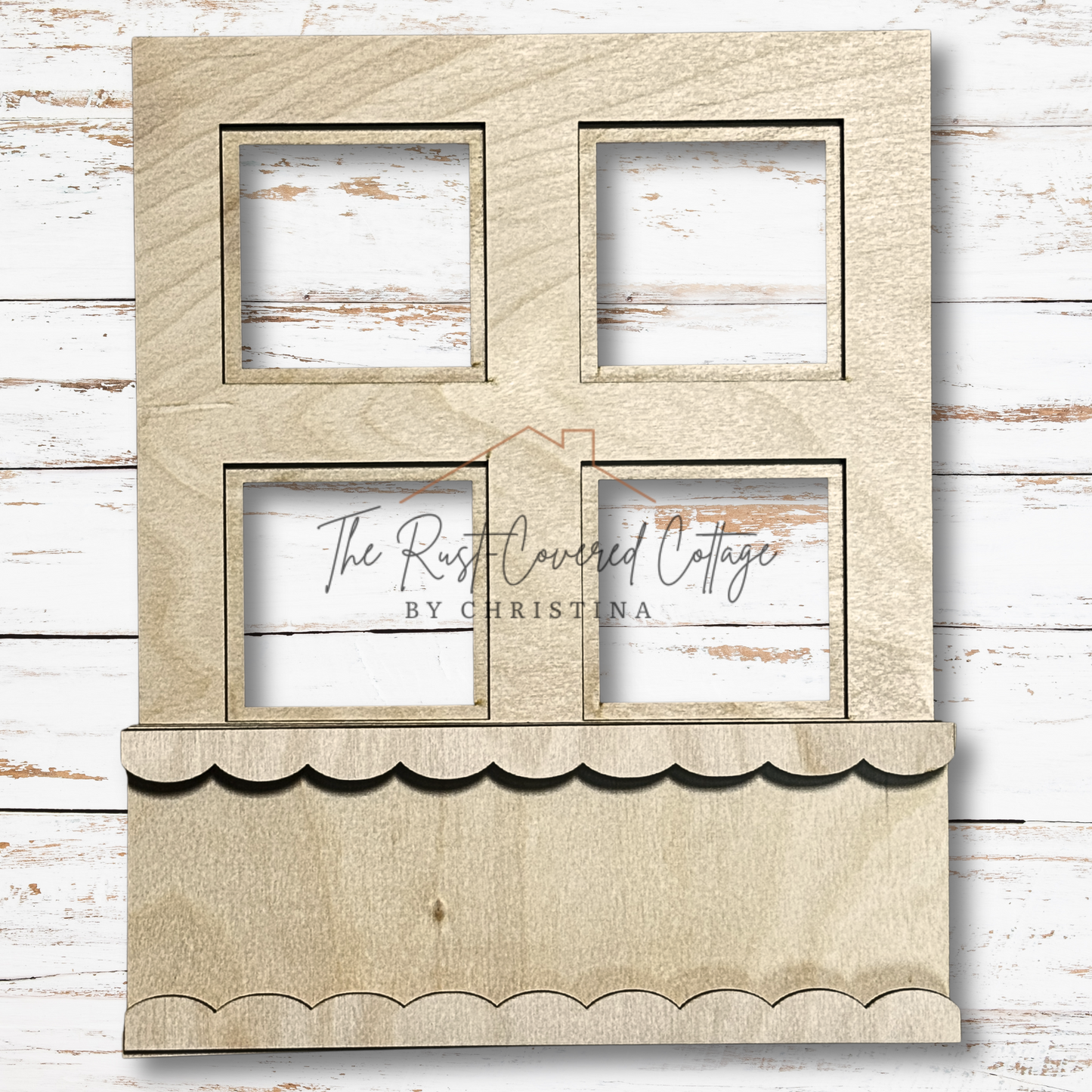 Window Box Interchangeable Base | DIY Wood Kit | Laser Cut 1/4" Birch | 9" x 11.25"