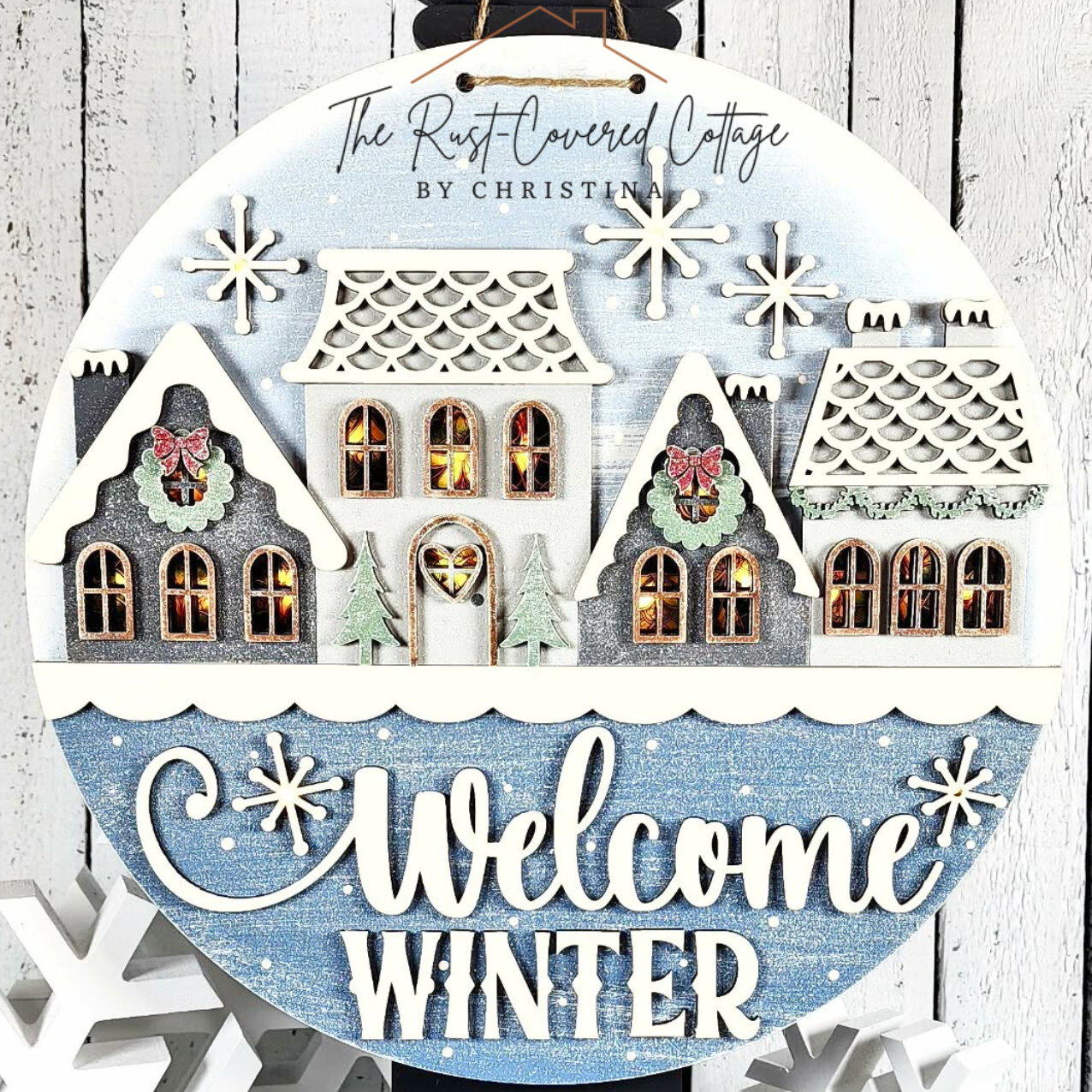 Welcome Winter Door Hanger | Layered DIY Wood Kit