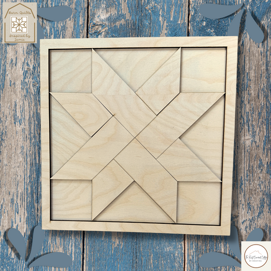 Woven Star Quilt Block – 10.5” Barn Quilt DIY Wood Kit