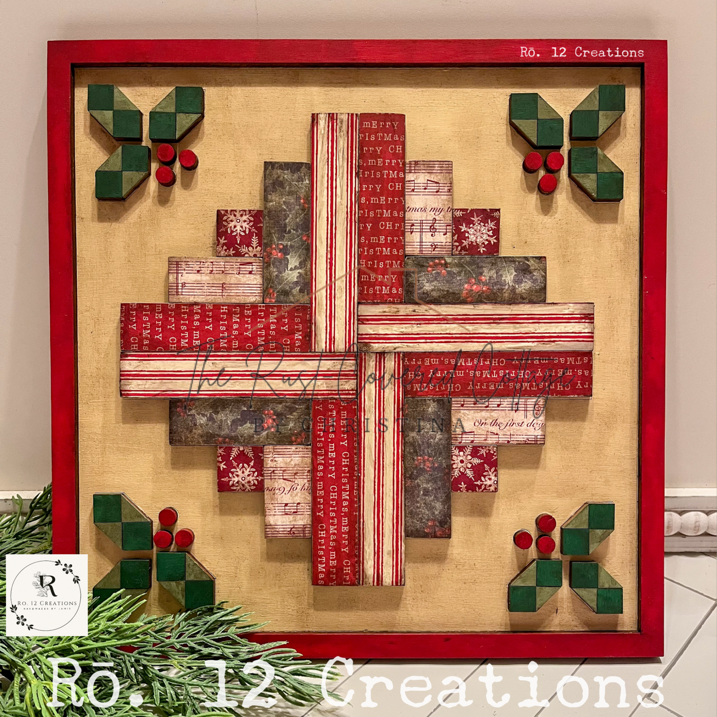 Yuletide Logs Quilt Block | Laser Cut Wood Kit