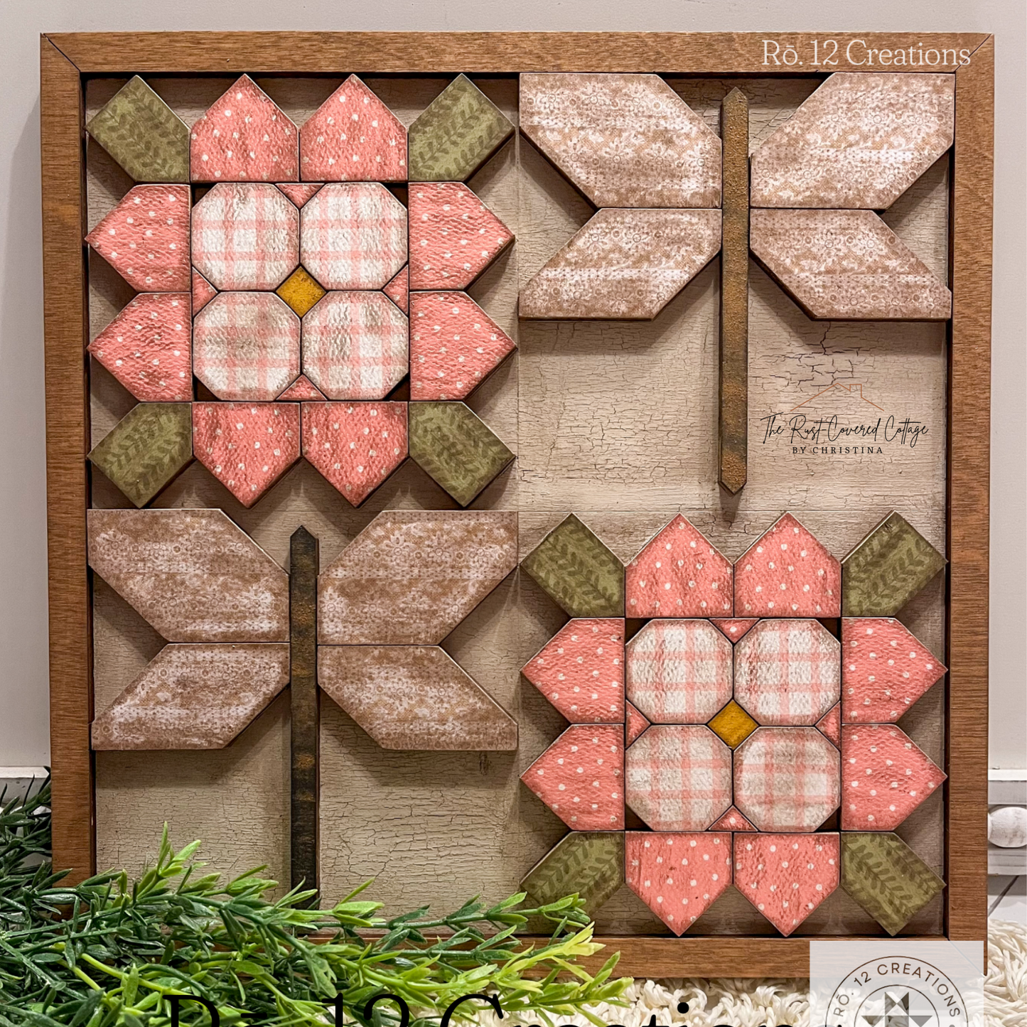 Zinnias and Dragonflies Quilt Block | Barn Quilts Inspired by Jamie