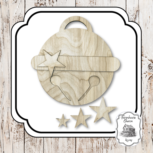 Jingle Bell Wall Décor / Door Hanger DIY Wood Kit – Available in 10.5” & 15” | Laser Cut Birch