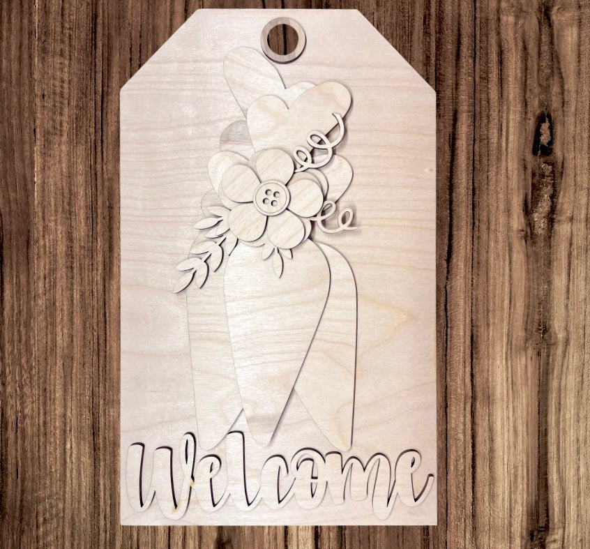 Welcome Door Tag with Carrots