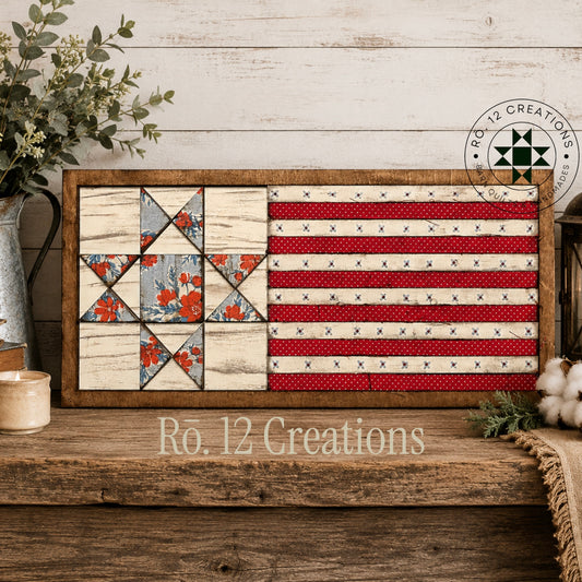 Ohio Stars & Stripes Quilt Block- Barn Quilt DIY Wood Kit