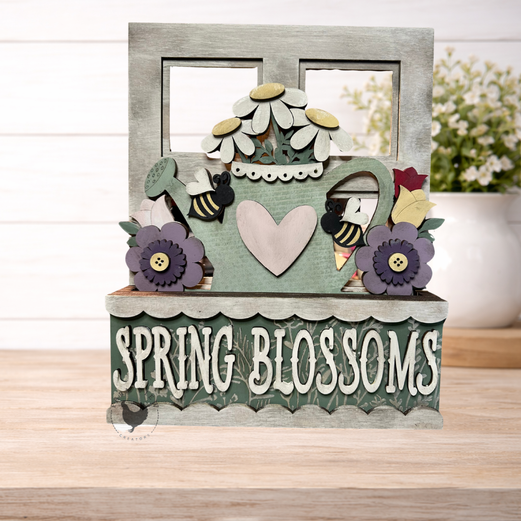 Spring Blossoms Insert – Interchangeable Window Box – DIY Wood Kit