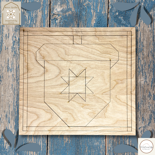 Acorn Quilt Block – Laser Cut Wood Kit, 10.5" | 1/4" Birch