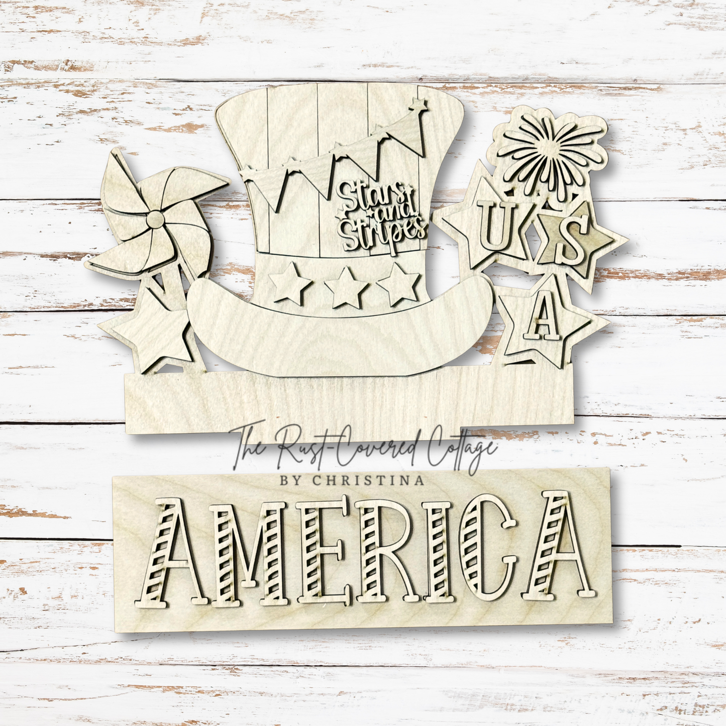 America Insert – Interchangeable Window Box – DIY Wood Kit