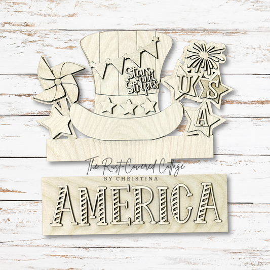 America Insert – Interchangeable Window Box – DIY Wood Kit