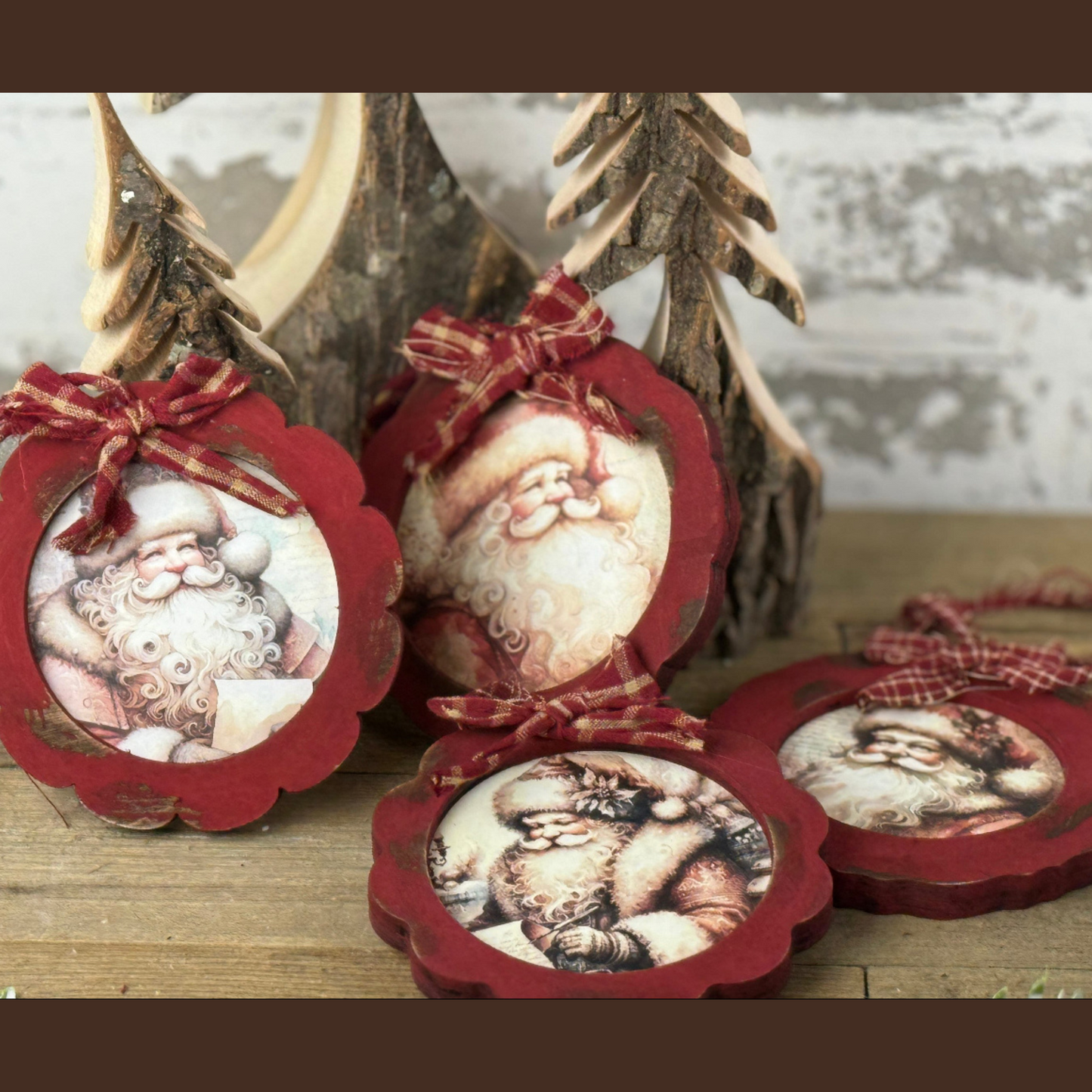 Antique Layered Ornaments DIY Wood Kit | Laser Cut Birch (4.5" x 4.5") with 3" Cut-Out Center