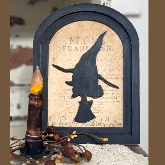 Arched Display Frame with Witch Silhouette | Fall DIY Wood Kit