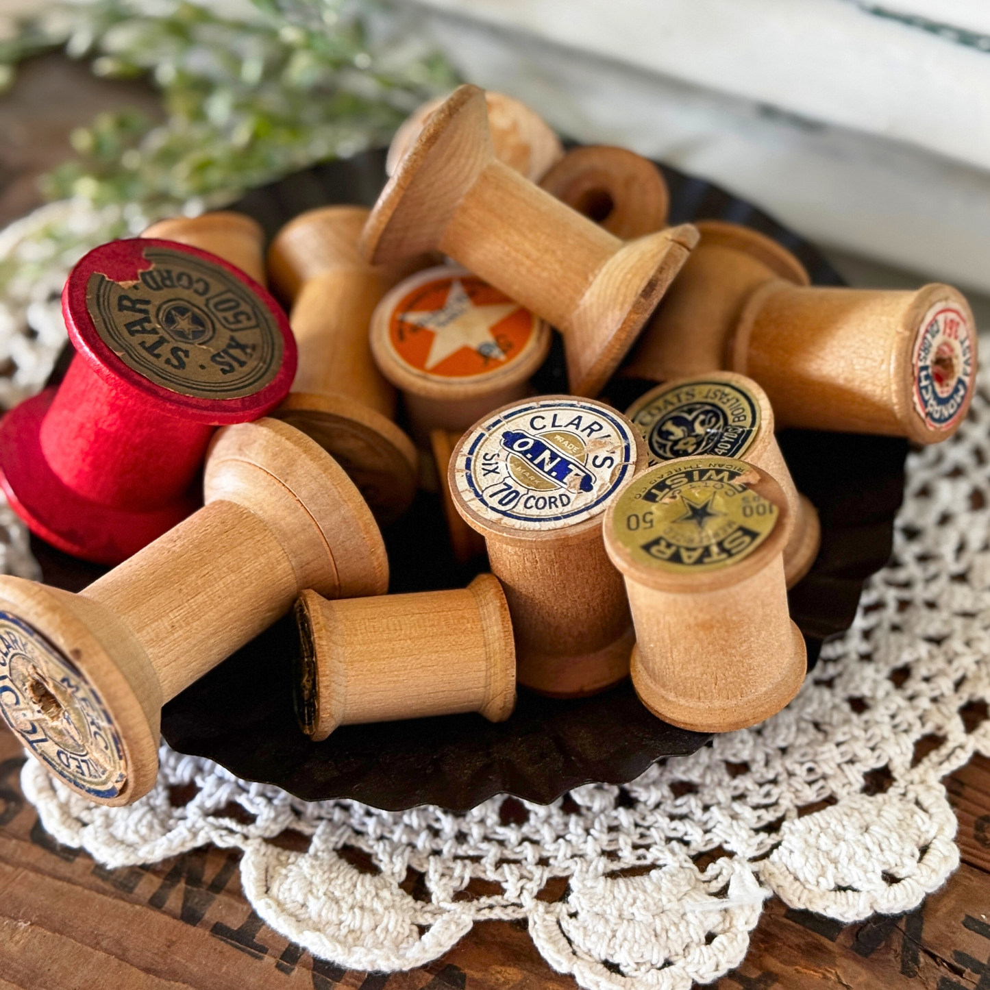 Vintage Wooden Spools Mixed Lot