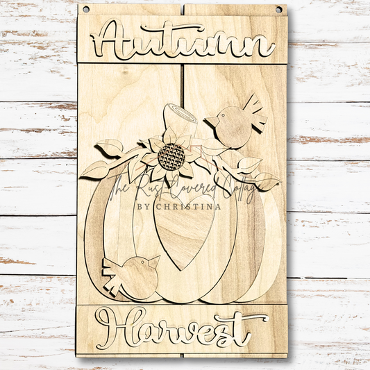 Autumn Harvest Pallet Sign | DIY Fall Wood Kit | Laser Cut 1/4" Birch