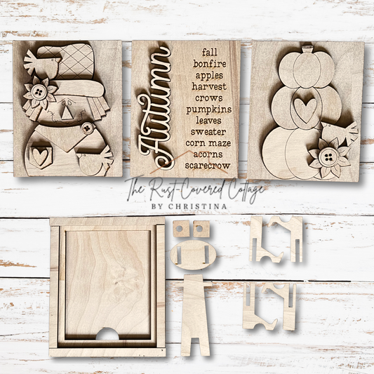 Autumn Scarecrow Sign Trio | DIY | Wood Kit