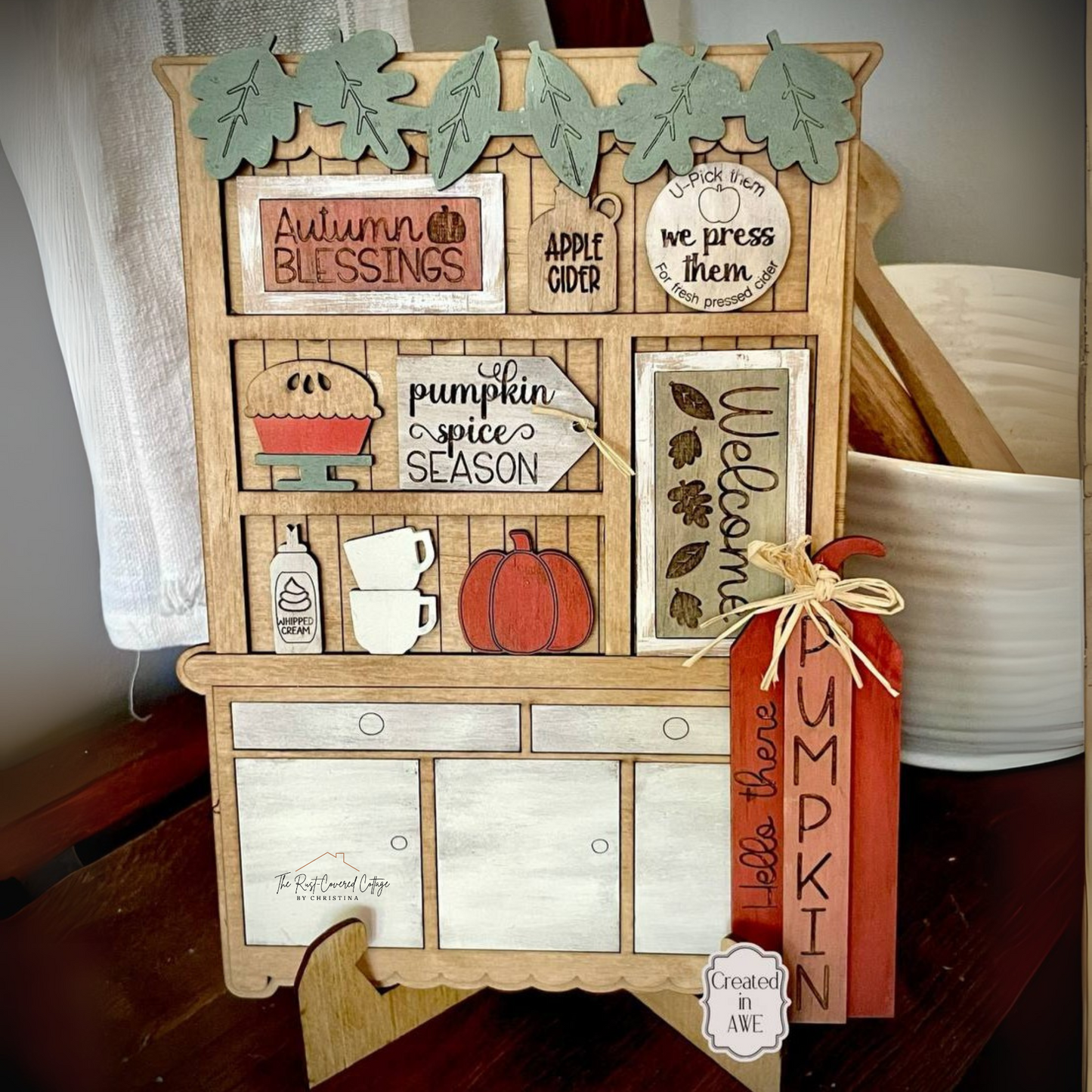 Autumn Blessings Hutch | Cottage Hutch Series | DIY Wood Kit