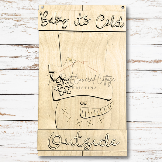 Baby It’s Cold Outside Pallet Sign | DIY Winter Wood Kit | Snowman Sign