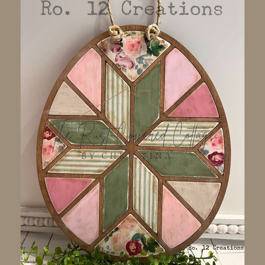 Barn Quilt Easter Egg Hanger | Laser Cut | Holiday