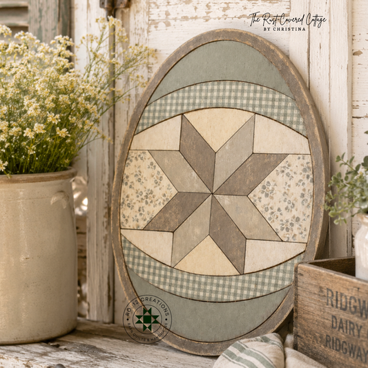 Barn Quilt Egg - DIY Wood Kit