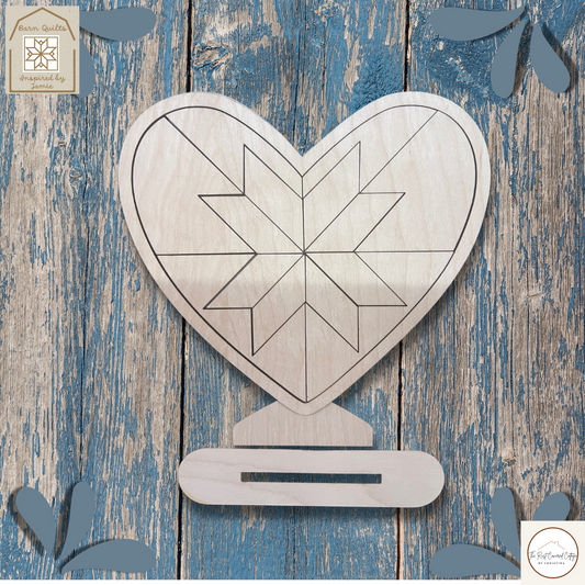 Barn Quilt Heart | DIY Wood Kit | Holiday