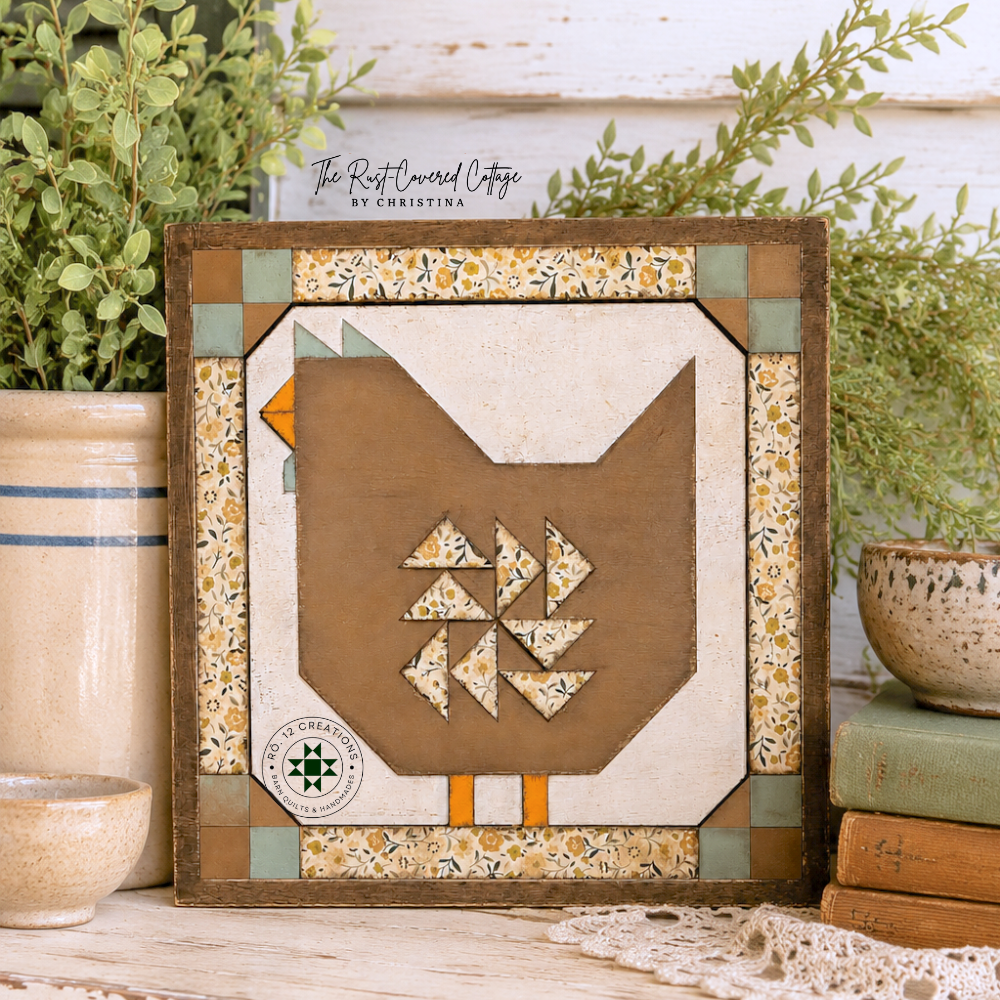 Barnyard Chicken Quilt Block- Barn Quilt DIY Wood Kit
