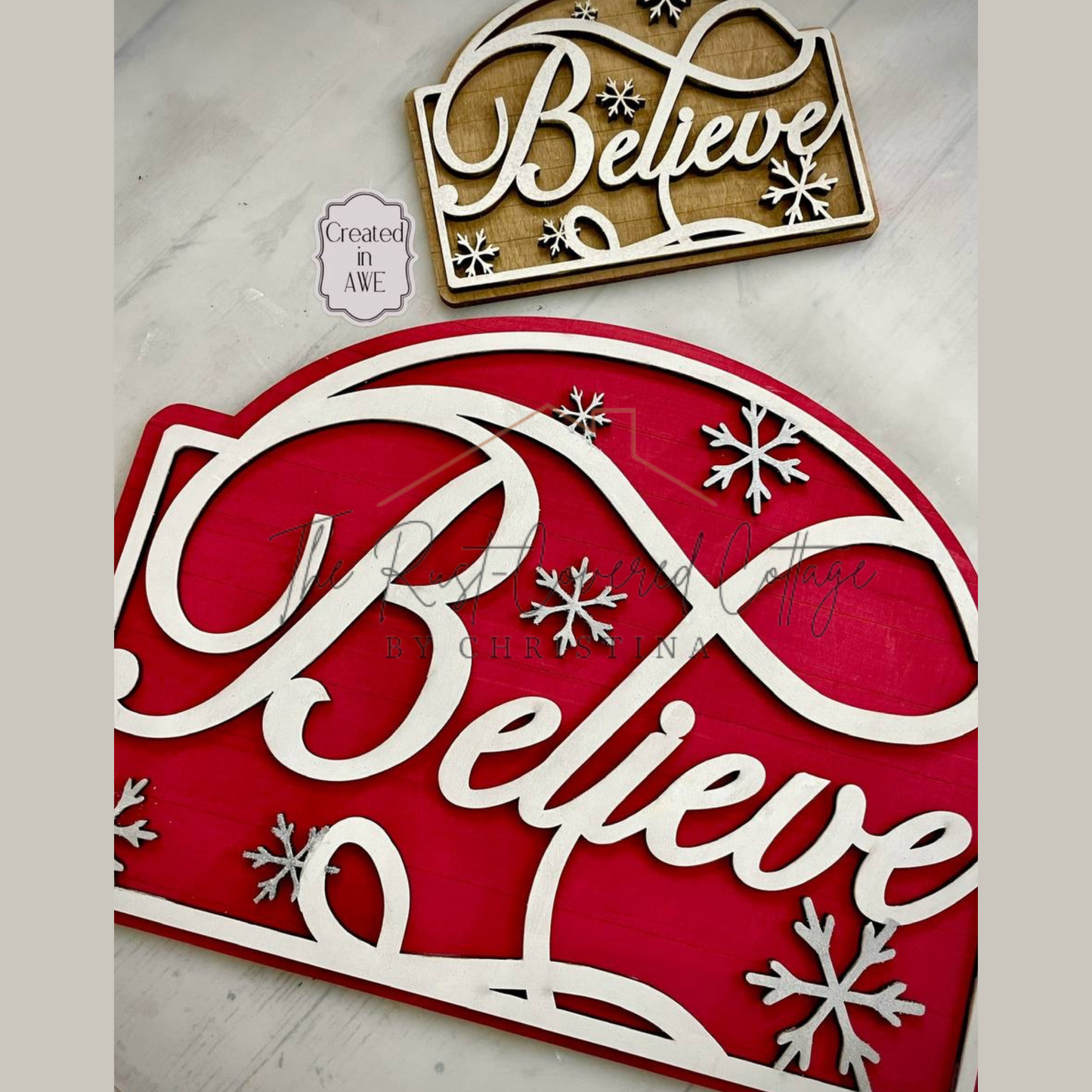 Believe Christmas Sign – DIY Laser-Cut | Wood Décor