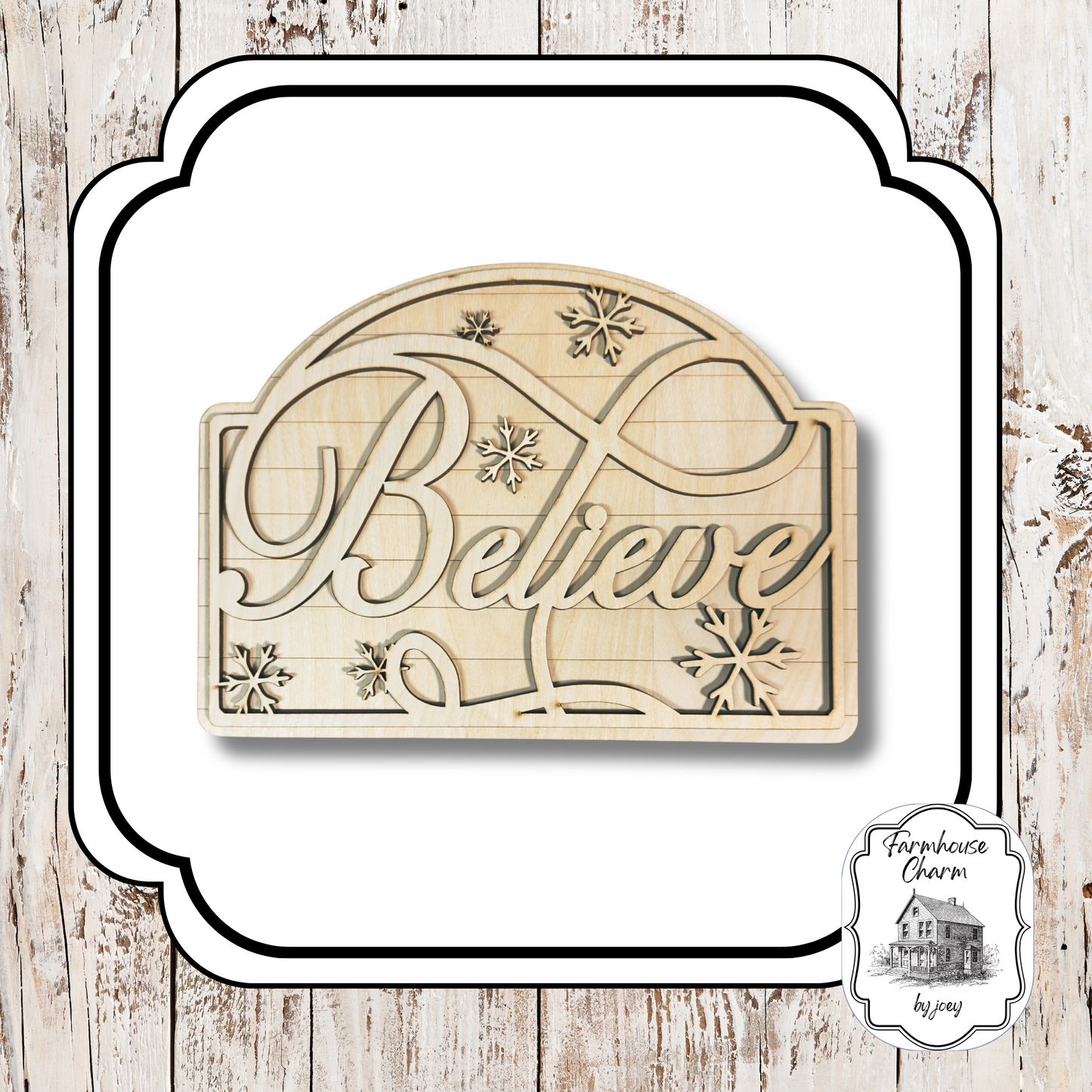 Believe Christmas Sign – DIY Laser-Cut | Wood Décor