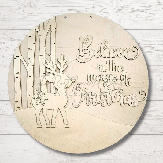 Believe in the Magic of Christmas Round Sign | DIY | Holiday