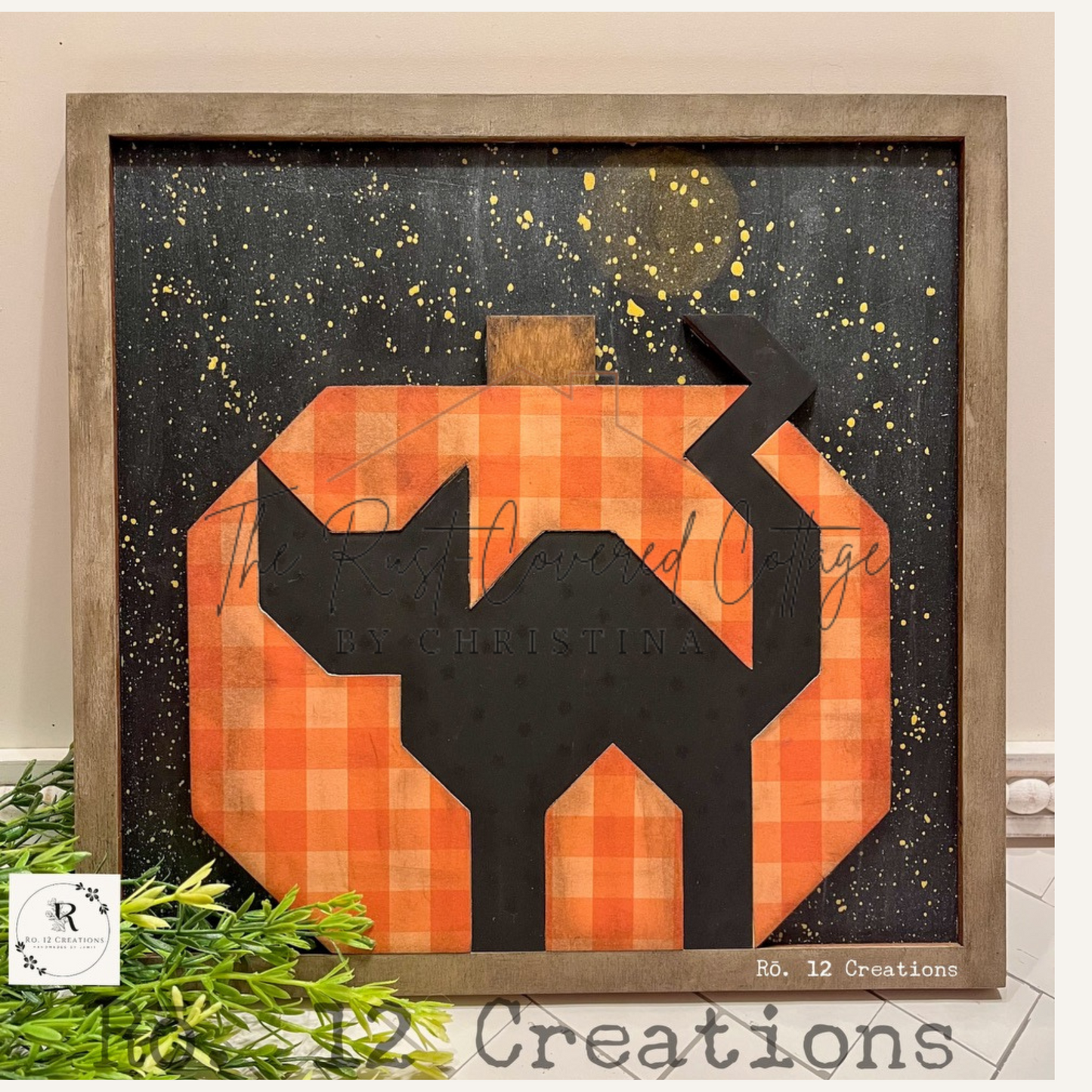 Pumpkin With Black Cat Quilt Block| DIY Kit| Fall