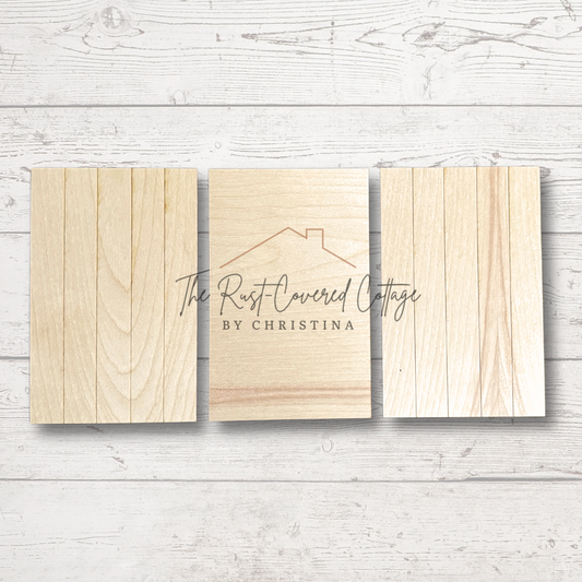 Blank Inserts for Interchangeable Farmhouse Frame | Set of 3 | Laser Cut 1/4" Birch for Decoupage & DIY Crafts