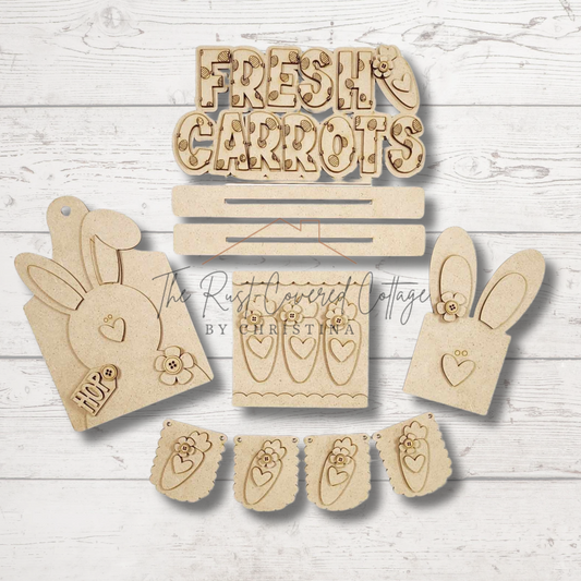 Bunny & Carrot Decor Set