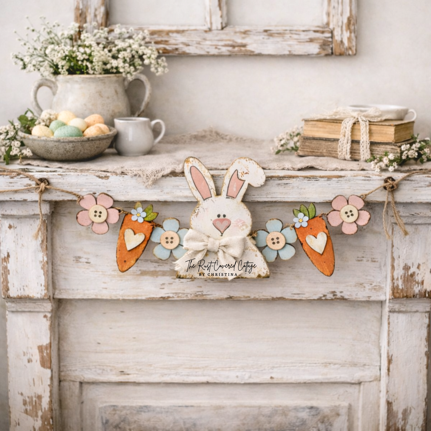 Bunny & Carrot Easter Banner Wood Kit