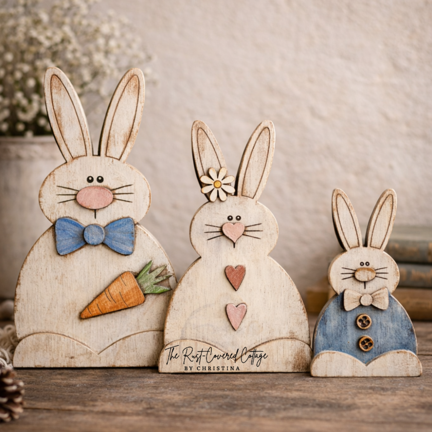 Easter Bunny Family Wood Kit | DIY Standing Bunny Decor Set
