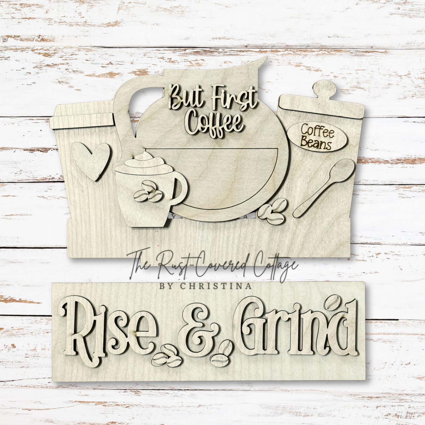 But First Coffee Insert – Interchangeable Window Box – DIY Wood Kit