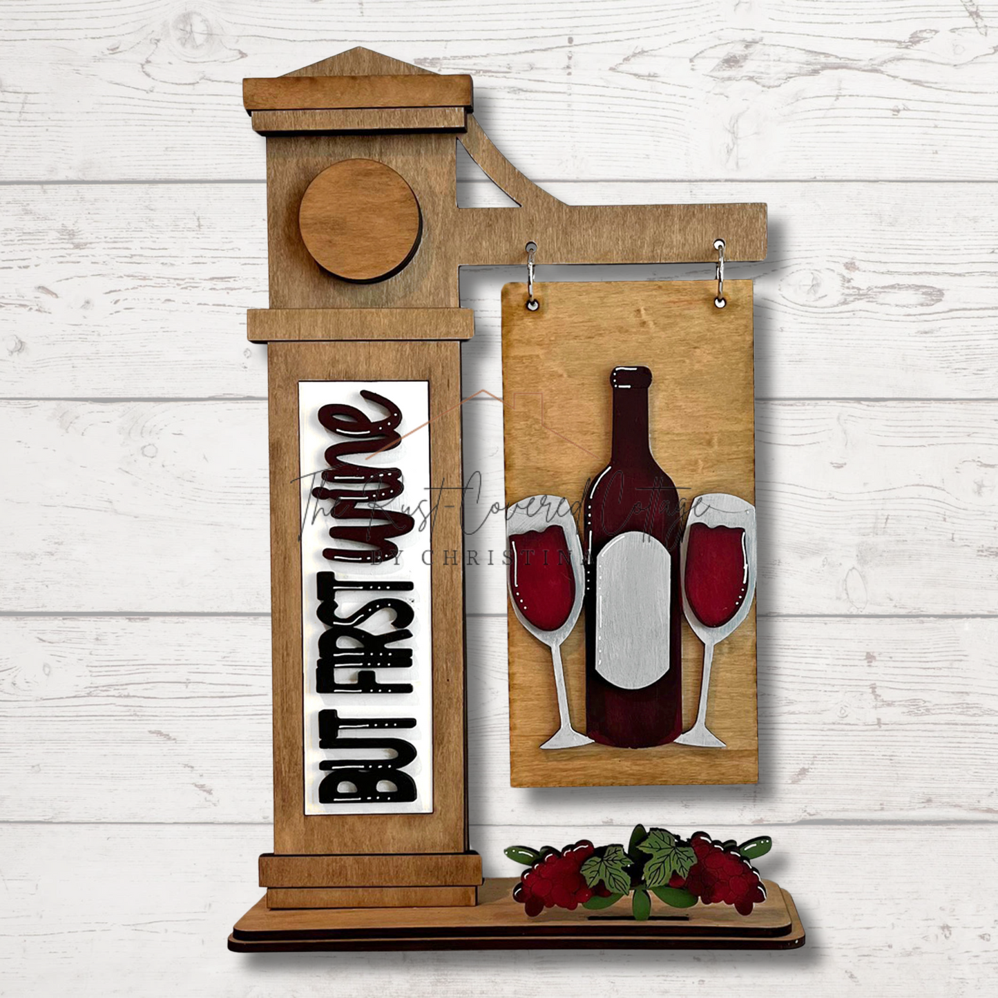 But First Wine Interchangeable Sign - Unfinished DIY Wood Kit