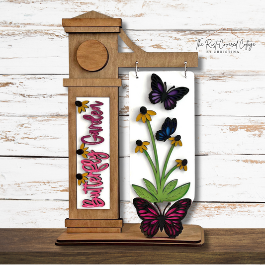 Butterfly Garden Insert – Interchangeable Standing Sign Post