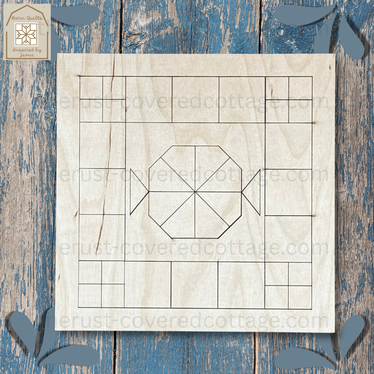 Candy Christmas Quilt Block unfinished DIY wood kit by Rō.12 Creations
