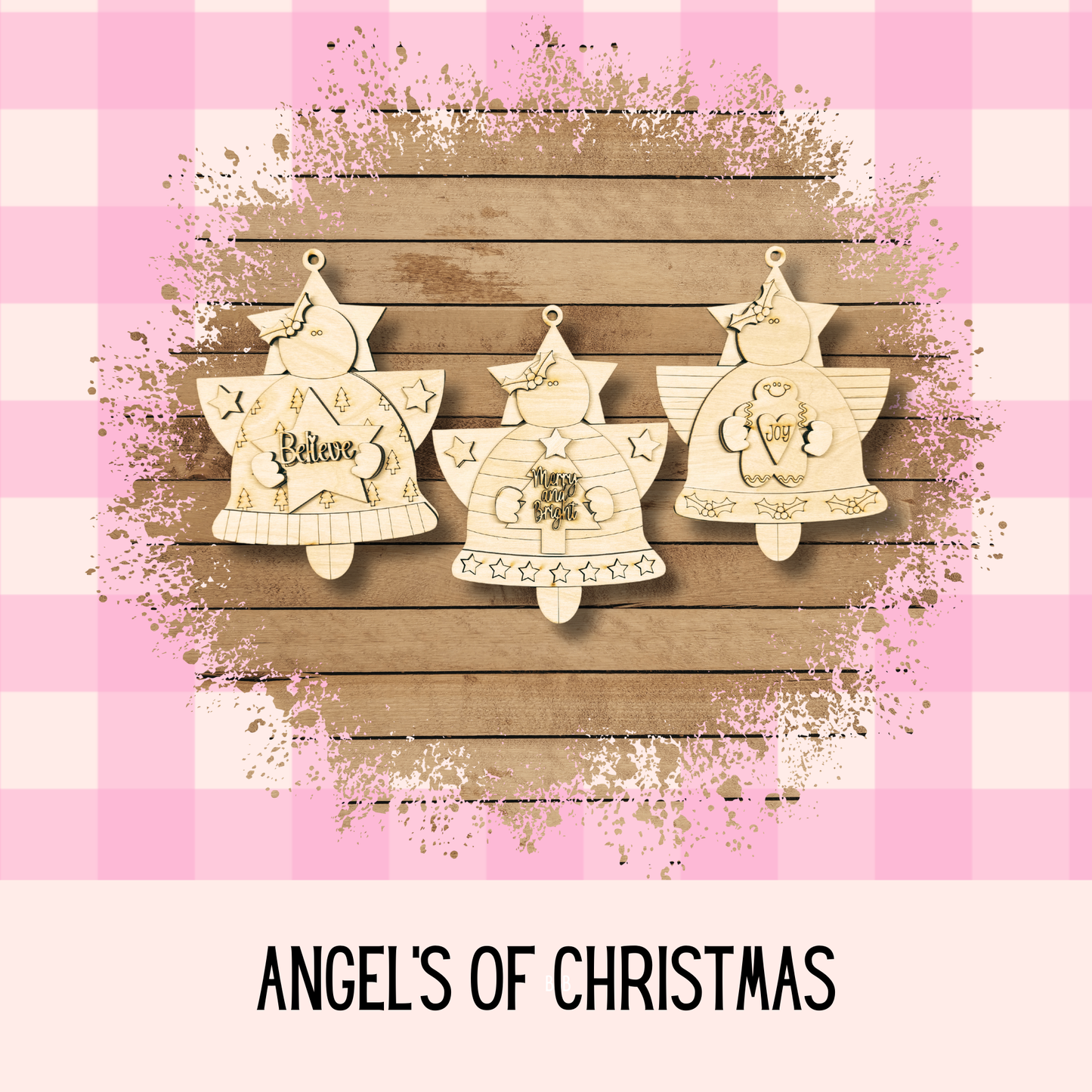 Angels of Christmas - Set of 3 Wood Ornaments | DIY Kit